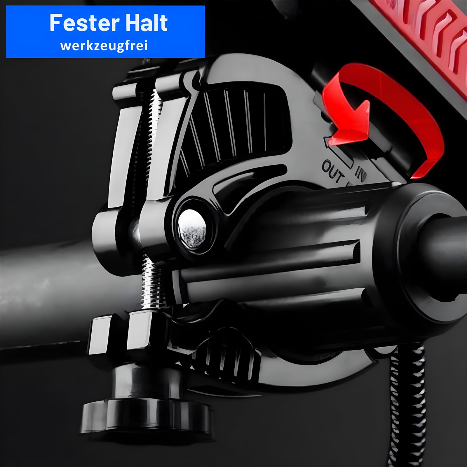 pikfein RadGenie Smart 4-in-1: Die Innovative Fahrrad Handyhalterung USB wiederaufladbare LED Fahrradscheinwerfer, IPX4 Regenschutz, für alle Fahrräder