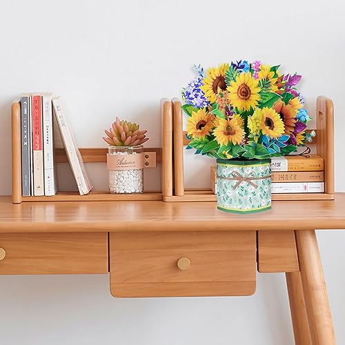 Miniatura 2 de Tarjeta desplegable de ramo de girasol, tarjeta de felicitación de flores 3D con sobres para cualquier ocasión, cumpleaños, día de la madre,