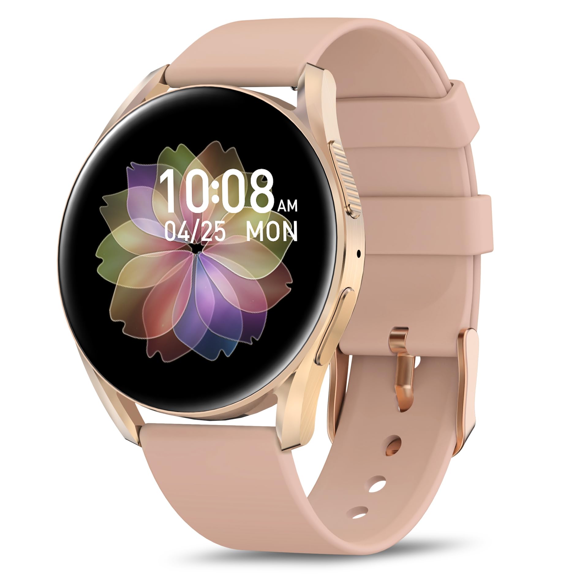 BRIBEJAT Smartwatch Donna con Chiamate, 1.27" Touchscreen Orologio Smartwatch, 123+ Modalità Sport, Tracker Fitness Piccolo con SpO2 Sonno, Impermeabile IP68 per Android iOS, Oro Rosa