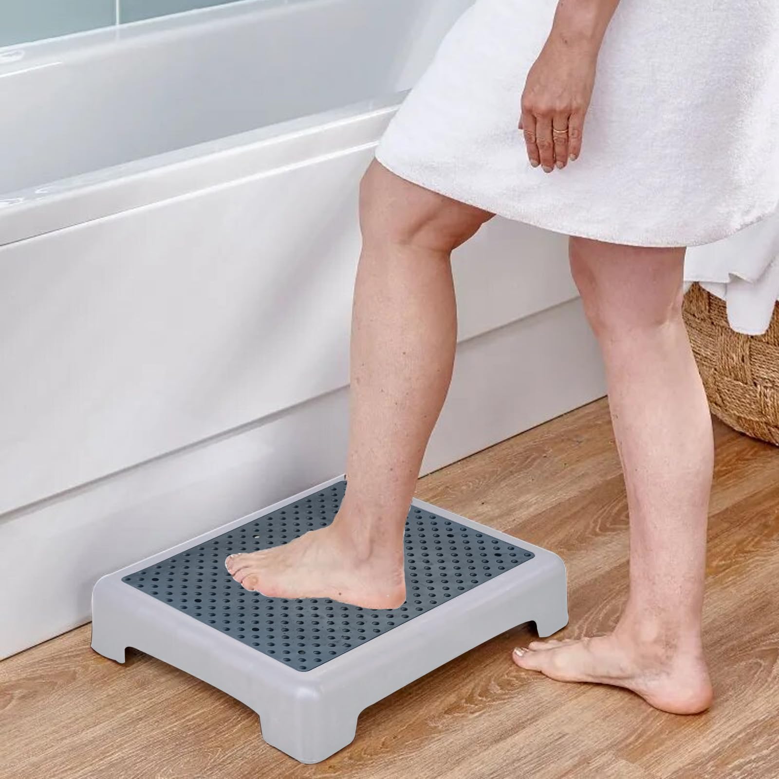 Antideslizante semiescalón, escalón para interiores y exteriores, ayuda a la entrada, taburete para personas mayores, taburete para personas mayores, ducha, bañera, coche, exterior, soporta hasta 220
