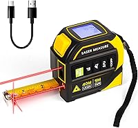 Tkjasdol 4-in-1 Laser Tape Measure: 130ft Laser Distance, 16ft AutoLock Tape, Level & Angle Finder, Backlit LCD - Precision for DIY, Contractors
