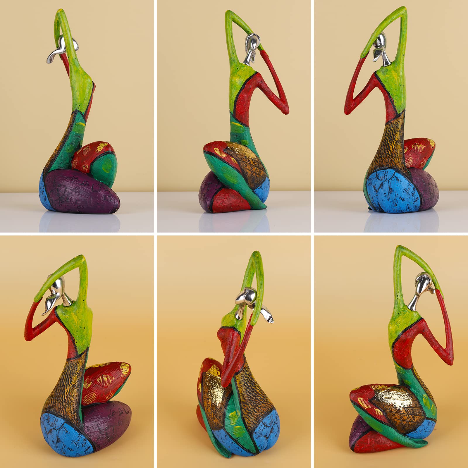 Arte astratto Donna Scultura Figure per Interni Decorazione Moderna per la Casa Figura Colorata Arte Dipinta Personaggio Yoga Pittura Ad Olio Statua