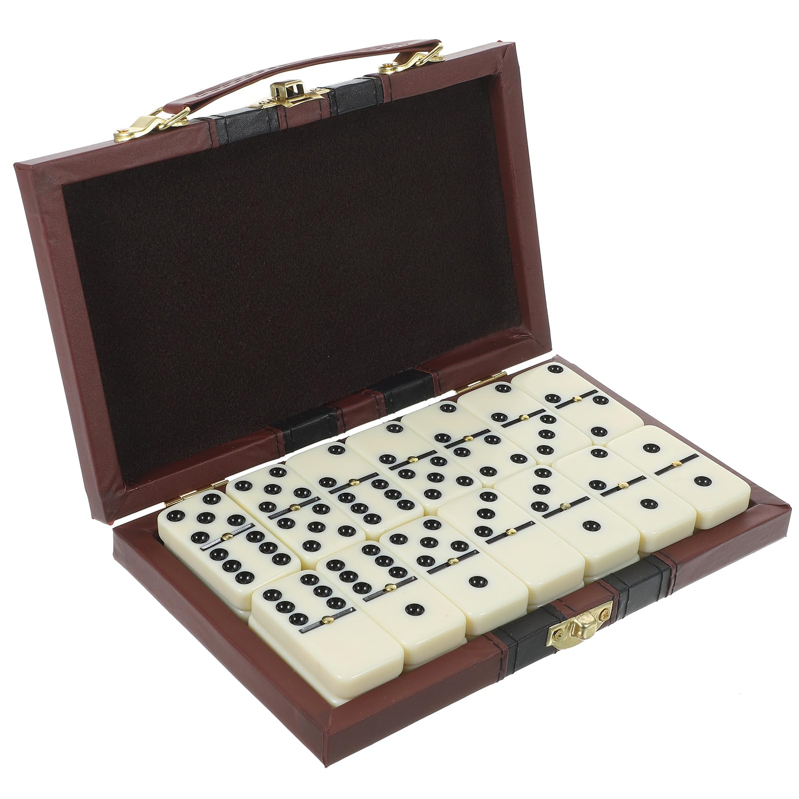 Milisten Dominoes Classic Building Block Toys for Professional Tournaments and Holiday Parties with Wooden Box Retro DesignGame