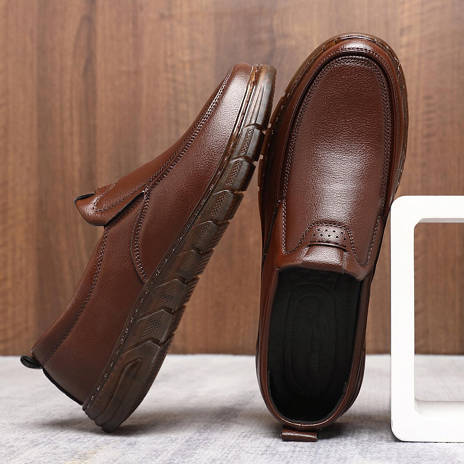 Mocassini da Uomo in Pelle con Punta Arrotondata Scarpe Eleganti | Casual antiscivolo Comode Leggero Passeggio Ufficio Festa Formali Oxford Sposa Business