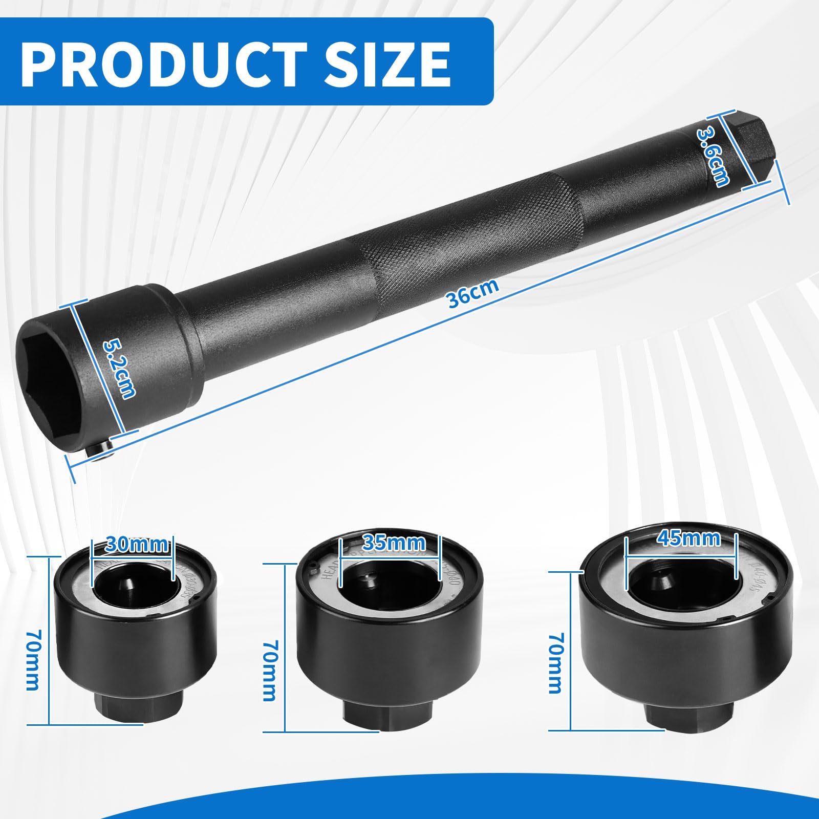 DBREAKS 4 Piezas Extractor de Rótula 30-35 mm / 35-40 mm / 40-45 mm, Herramientas Barra Direccion, Universal Llave para Barra Axial, Rótula Interior Barra de Dirección para Coche Vehículos
