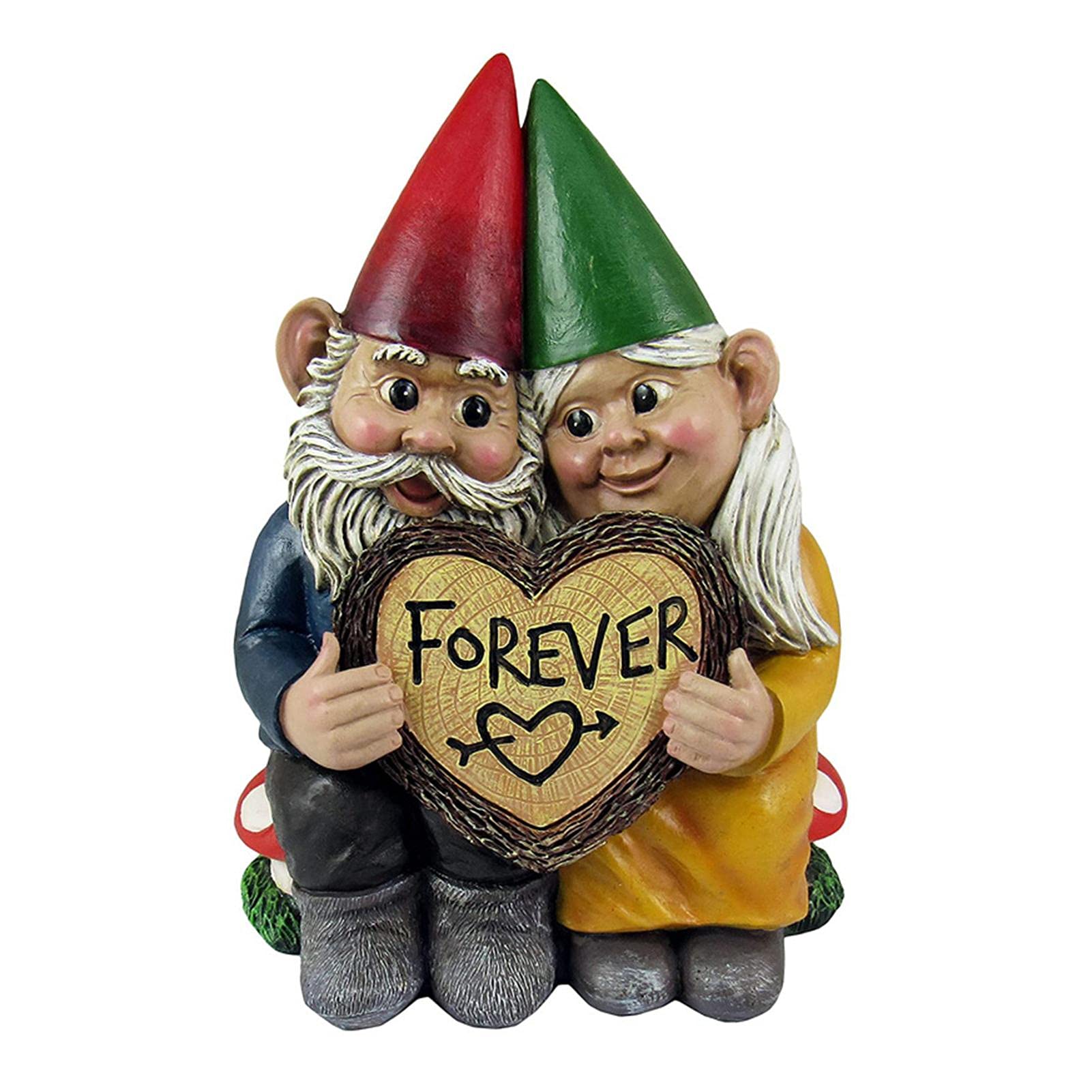 Couple De Nains De Jardin En Résine - Statue Décorative Peinte à La Main, Pour Intérieur/extérieur
