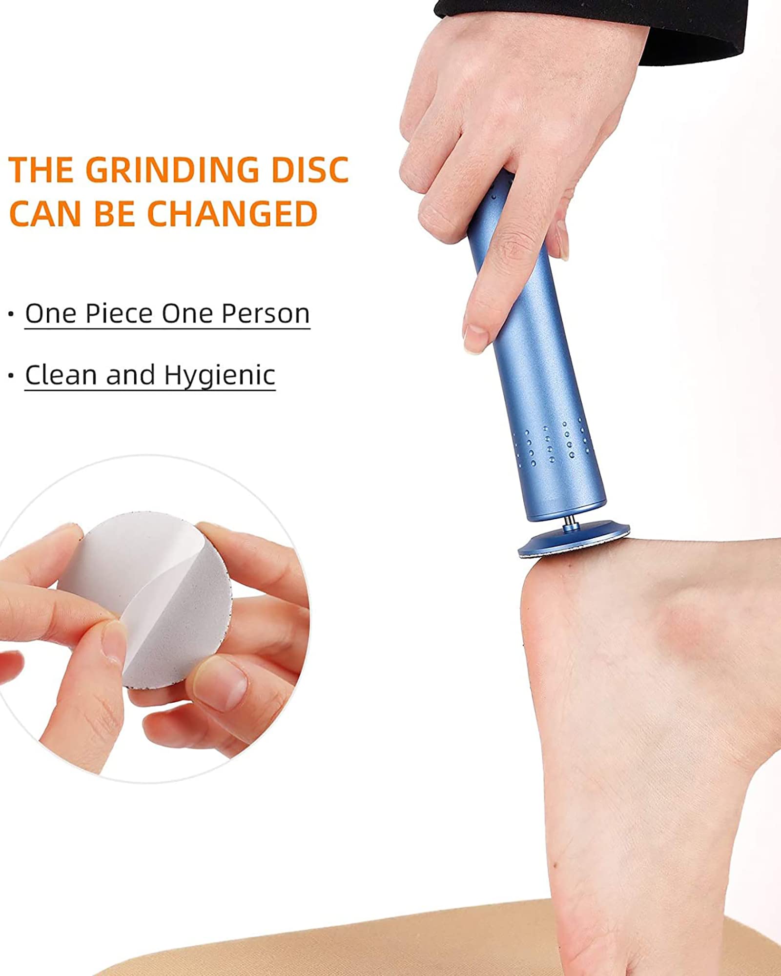 Kit di rimozione del callo del Piede Elettrico Portatile Kit per la rimozione del callo del Piede Strumenti per Pedicure per la Cura dei Piedi con 60 tamponi di Ricambio per Pelle secca e s
