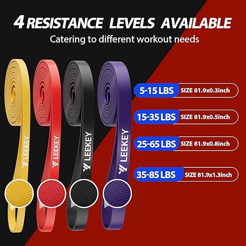 Miniatura 3 de LEEKEY Resistance Bands, Exercise Bands,Pull Up Assist Bands - Bands for Working Out,Band for Men and Women Fitness Training, Physical Therapy,Home