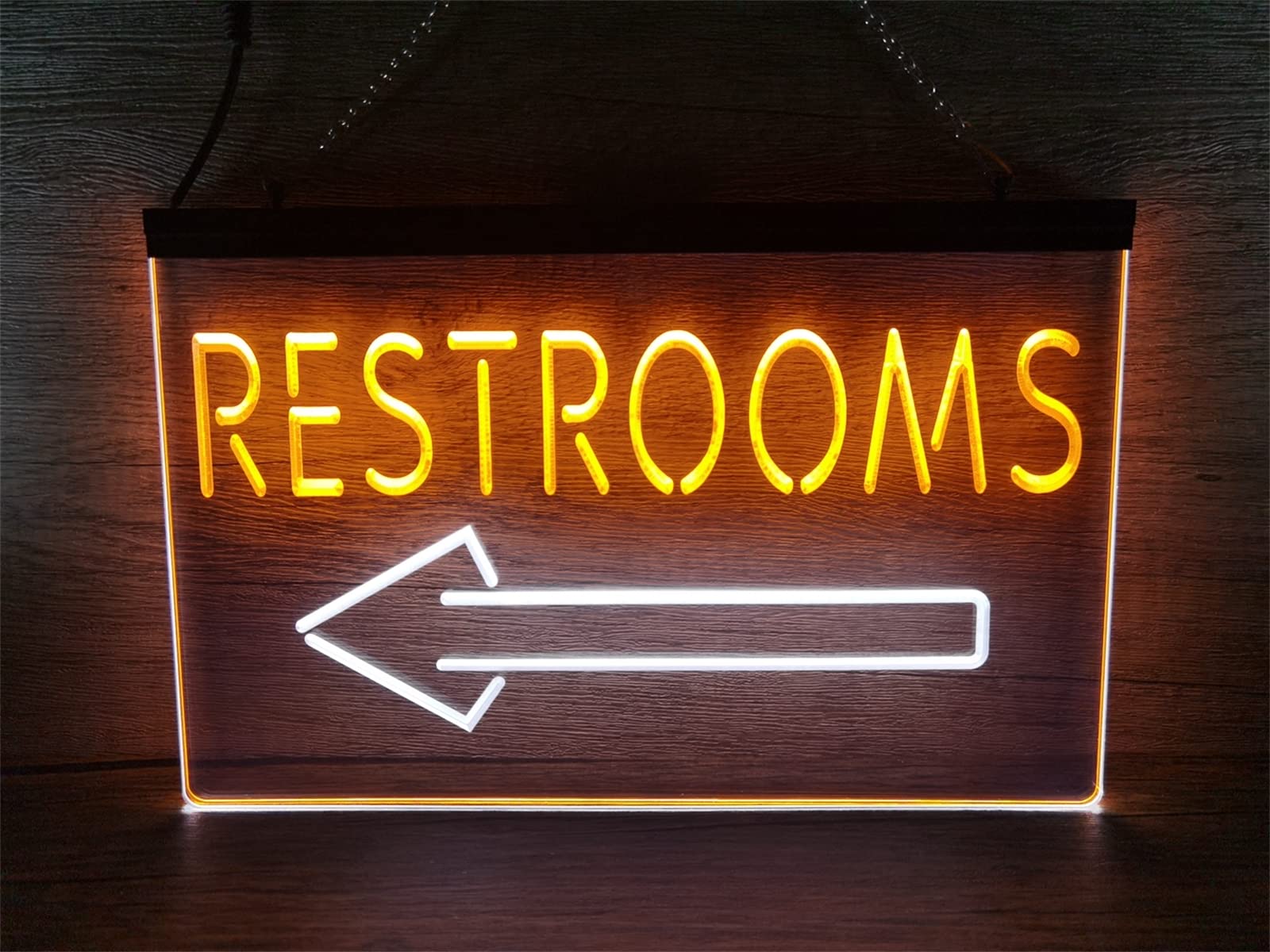 REWIS Restroom Arrow Point to Left LED Neon Signs
