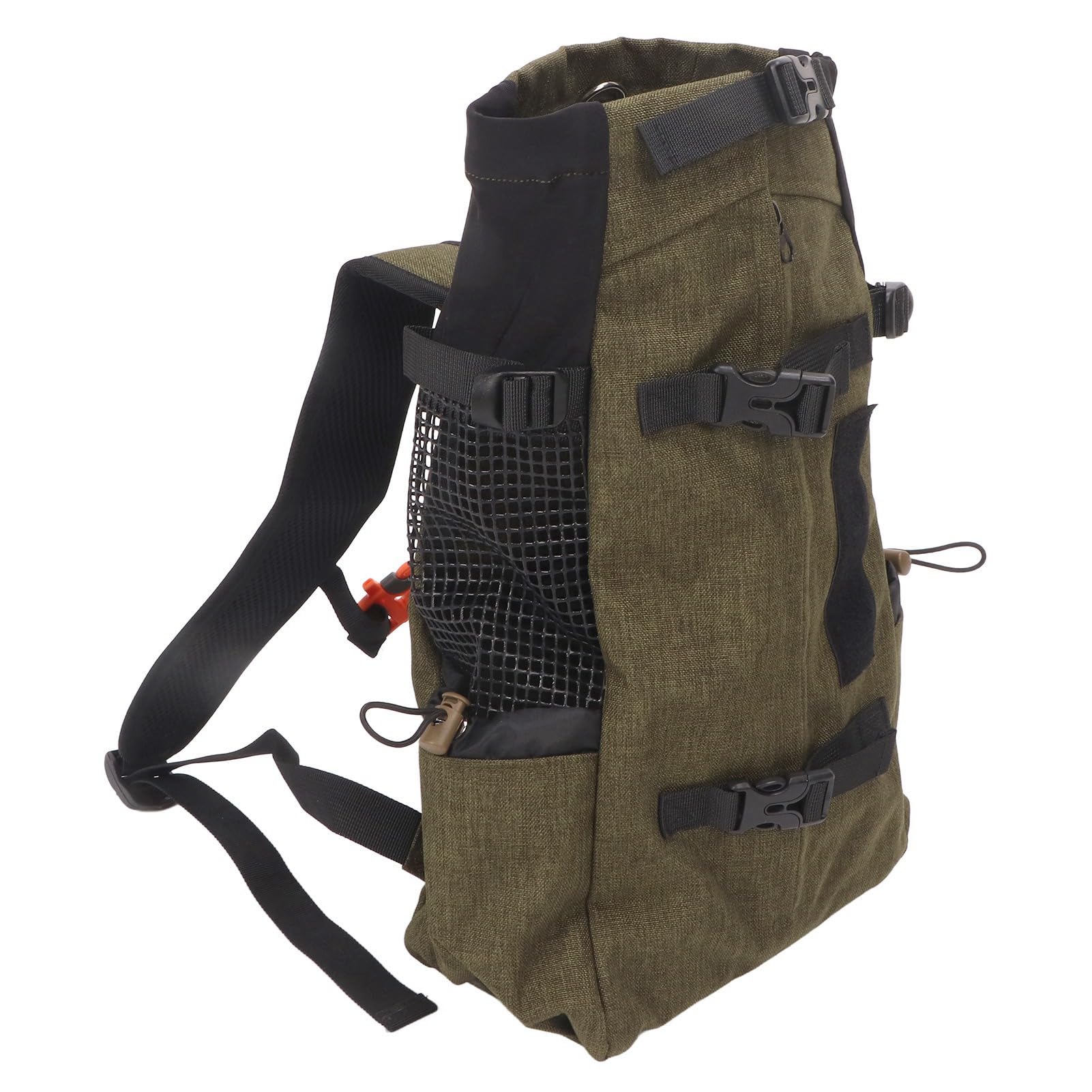Zaino per animali domestici Zaino multiuso in nylon traspirante Mesh portatile da viaggio per gatti per viaggi in bicicletta all'aperto Design di sicurezza con striscia (Verde erba)