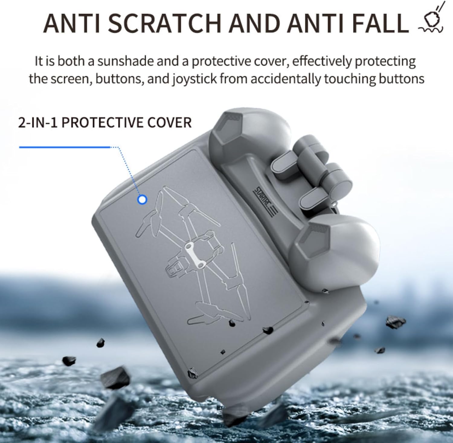 RC Sunshade Cover for DJI RC 2 (DJI Mini 4 pro/AIR 3), Sun Hood Drone Accessories