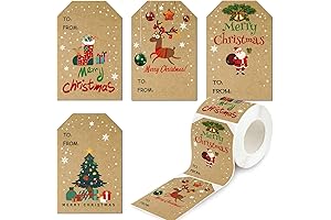 Christmas Gift Tag Stickers Roll