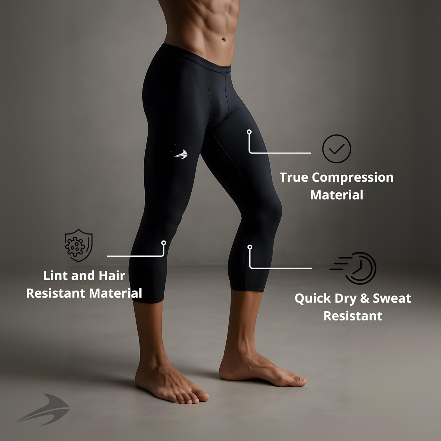 CompressionZ Men's Compression Pants for Workout, Sports|Base Layer Running Tights Leggings - Image 6