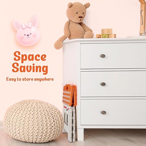 Miniatura 42 de Taburete plegable resistente de alta calidad de 13 pulgadas de altura para adultos, taburete de cocina, jardín, baño, color blanco Blanco,Bicolor