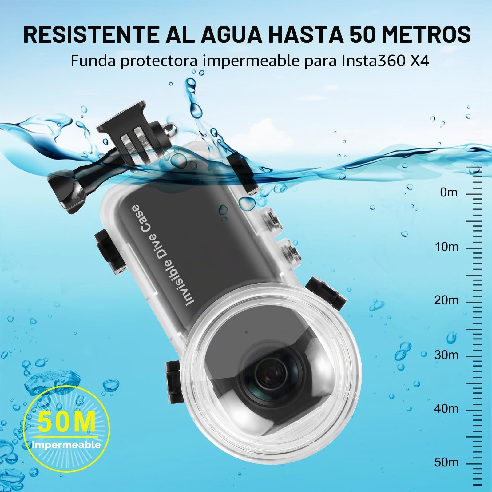 Funda protectora invisible impermeable para cámara de acción Insta360 One X4