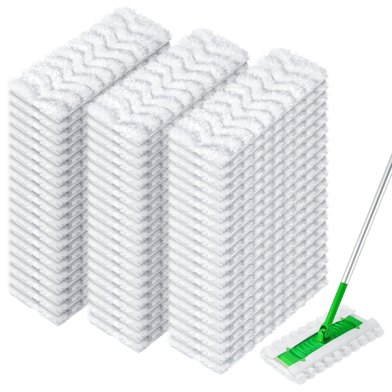 Almohadillas desechables mejoradas para fregona para mascotas compatibles con Swiffer paños de barrido seco, repuesto de plumero, herramientas desechables de limpieza del hogar, 60 unidades