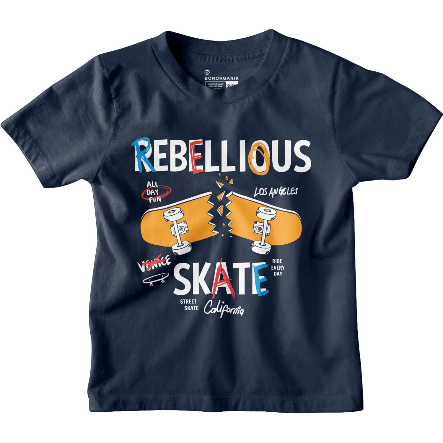 Bon Organik Festliches Weihnachten für Jungen bedrucktes Baumwoll-T-Shirt / Jungenkleidung / Jungen-T-Shirts / lässige T-Shirts für Jungen / Rundhalsausschnitt für Jungen / T-Shirts für Jungen