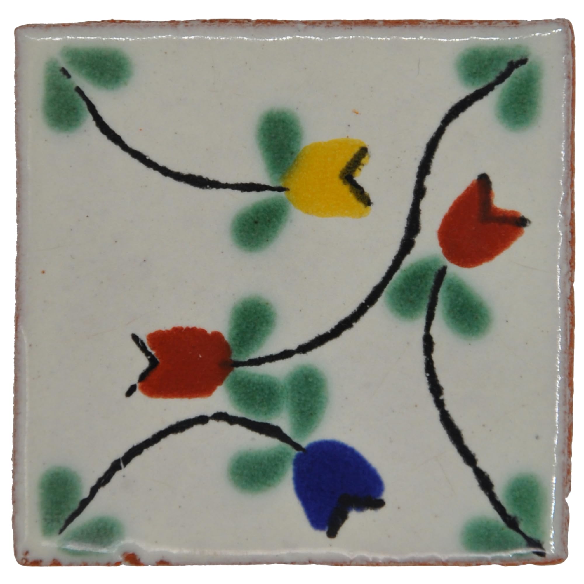 Tumia LAC - Azulejos Talavera Mexicanos Artesanales Estilo Rosalind - Ceramica para Manualidades y Salpicadero Cocina Bano - Azulejo individual