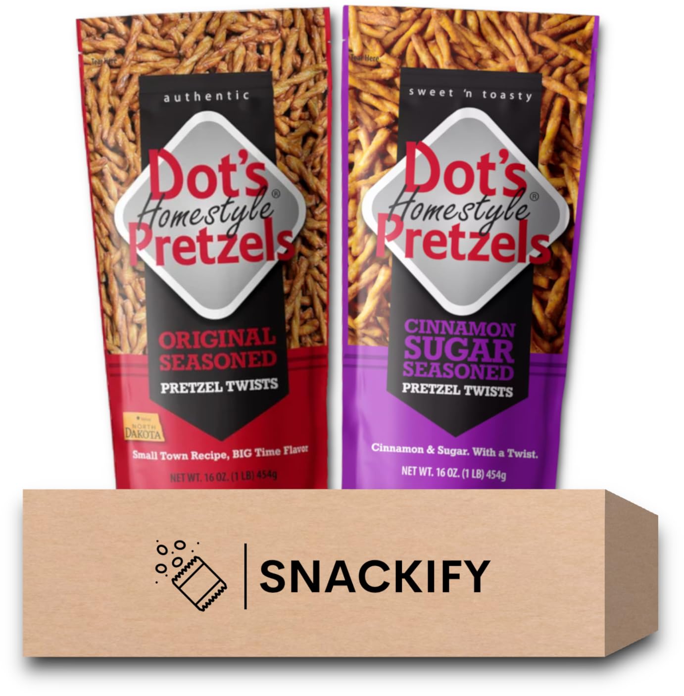 Buy Dot's Pretzels Variety Pack Cinnamon Sugar and Original Seasoned