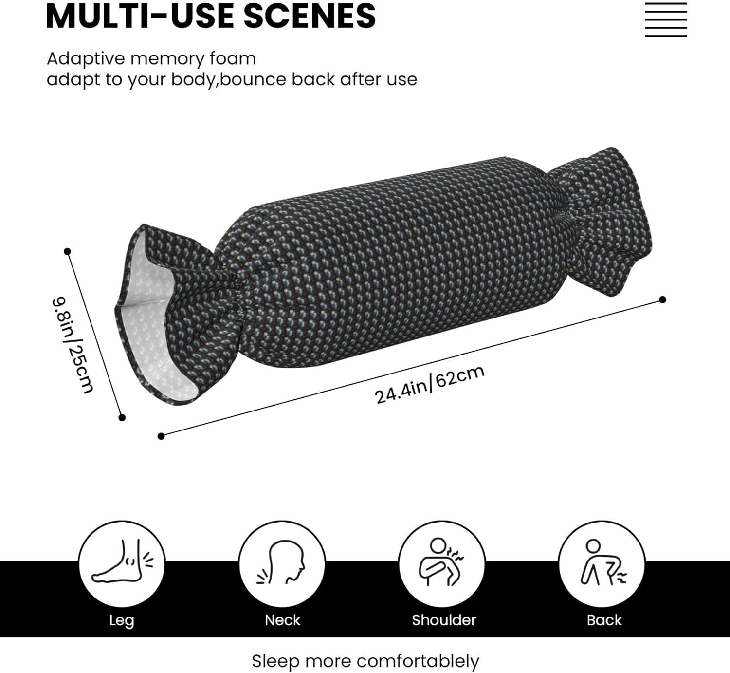 Halloween Flying Bats 4 Print Candy Cylindrical Pillow Eco-Friendly Round Bolster Bedroom Travel Versatile Use