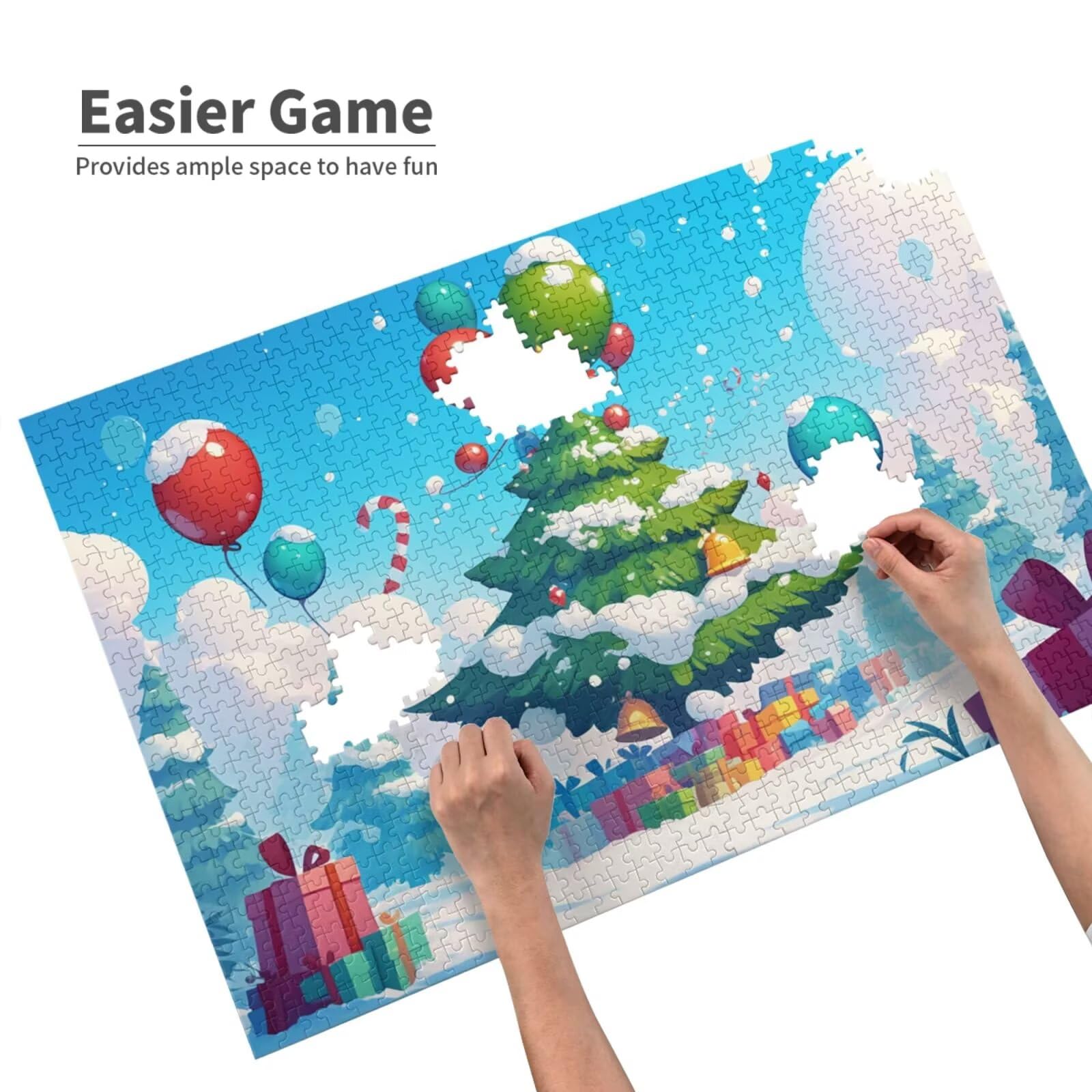 Puzzle 1500 elementów Puzzle Choinka DIY Krajobraz Układanka Dorośli Gra Wyzwanie-Początkujący Myślenie Gry i Zabawa - Nowoczesna Dekoracja Ścienna, Wyjątkowa Dekoracja Sypialnia Prezent Kobieta