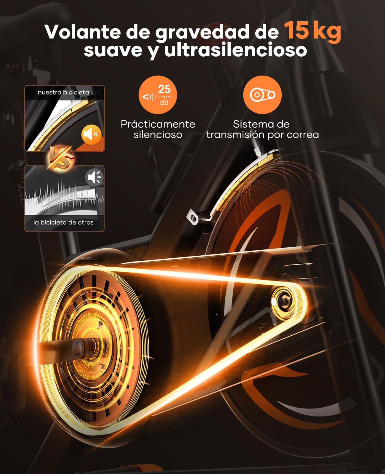 2026 Versión Toputure Bicicleta Estatica con Pulsómetro y APP, Bici Estatica Profesional Ultra Silenciosa y Estable, Asiento Cómodo, Soporte para Tableta y Portabotellas, Volante 15 KG, MAX 160KG