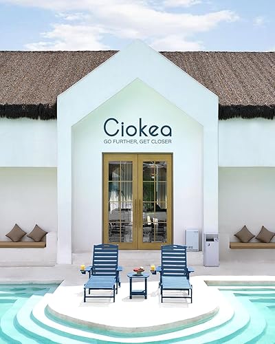 Miniatura 15 de Silla de Descanso para Exteriores, Silla de Descanso Chaise Lounge de Gran Tamaño con 5 Posiciones, HDPE, Silla de Descanso para Patio con Ruedas