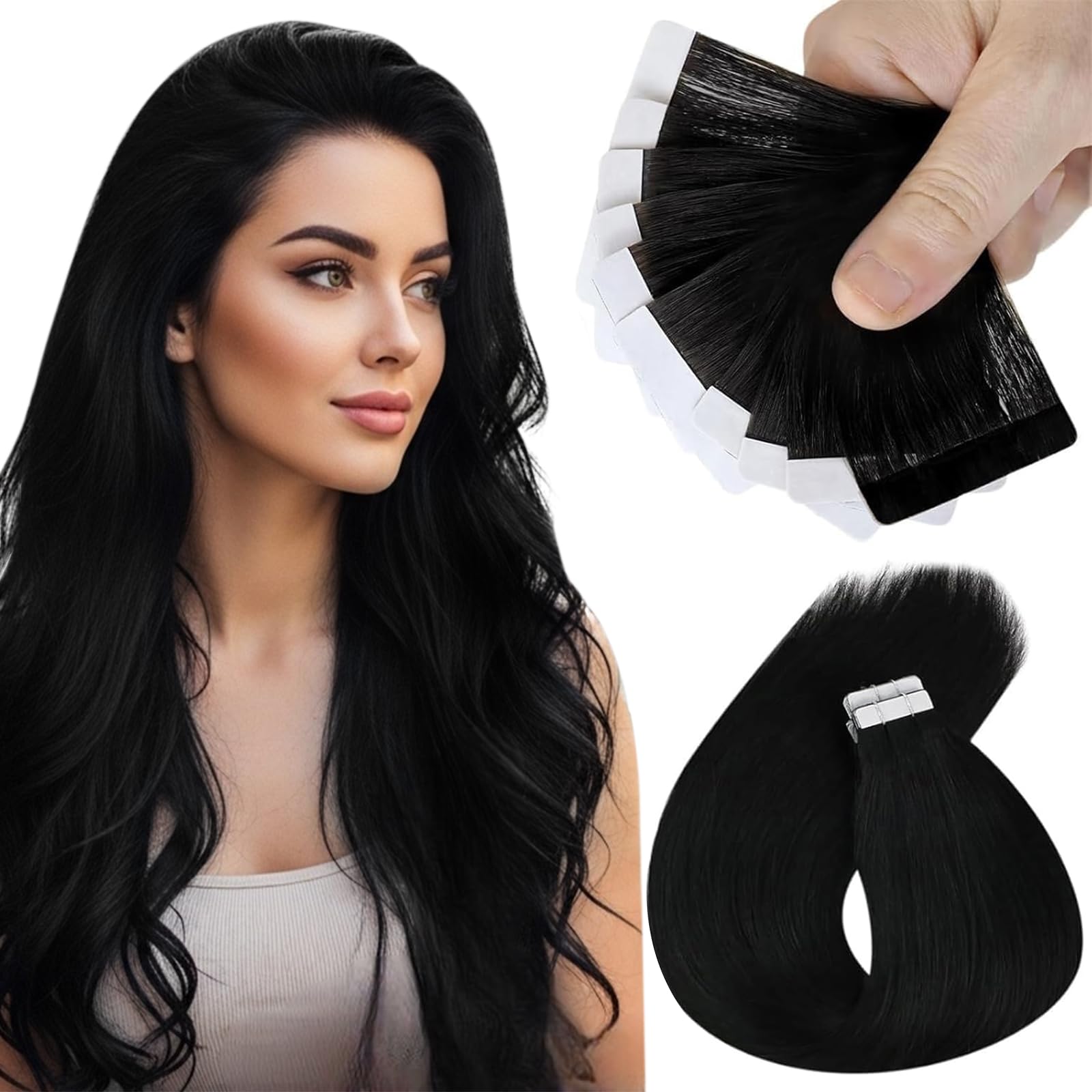 Amazon.com : Sunny Hair Tape in Hair Extensions Real Human 