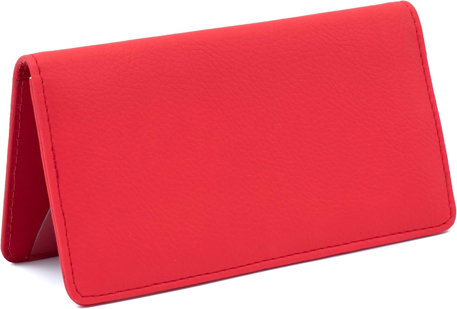 Red Smooth Leather Checkbook Cover for Top Tear Personal Checks - Image 5