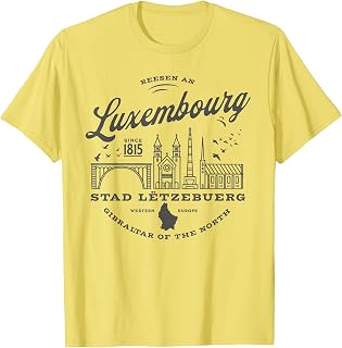 Travel to Luxembourg Western Europe Vintage Skyline T-Shirt