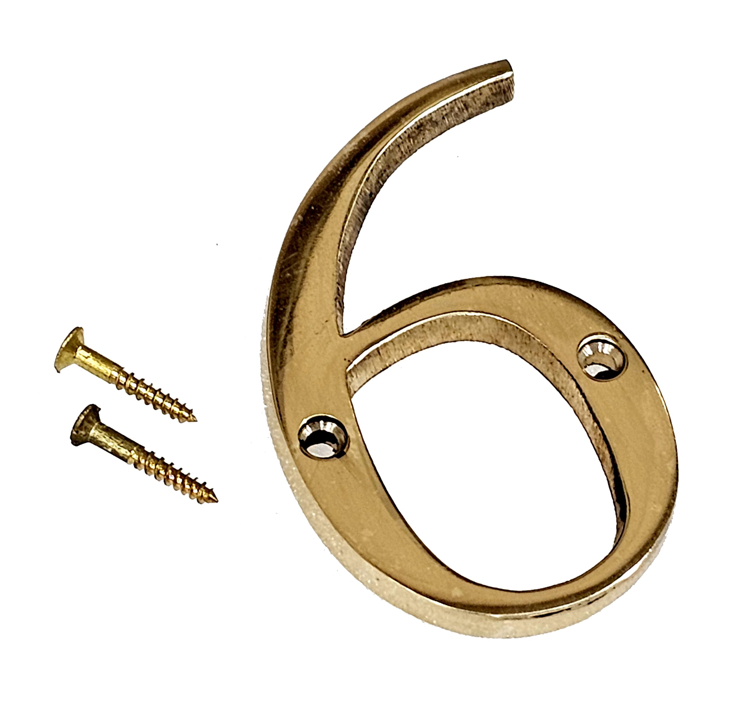 eSplanade 3" Brass House Hotel Door Number Plaque – Numeric Numerical Digit Sign for Home Office Hotel Guest House – Polished Brass Finish with Screws (Number 3) — Amazon image 9