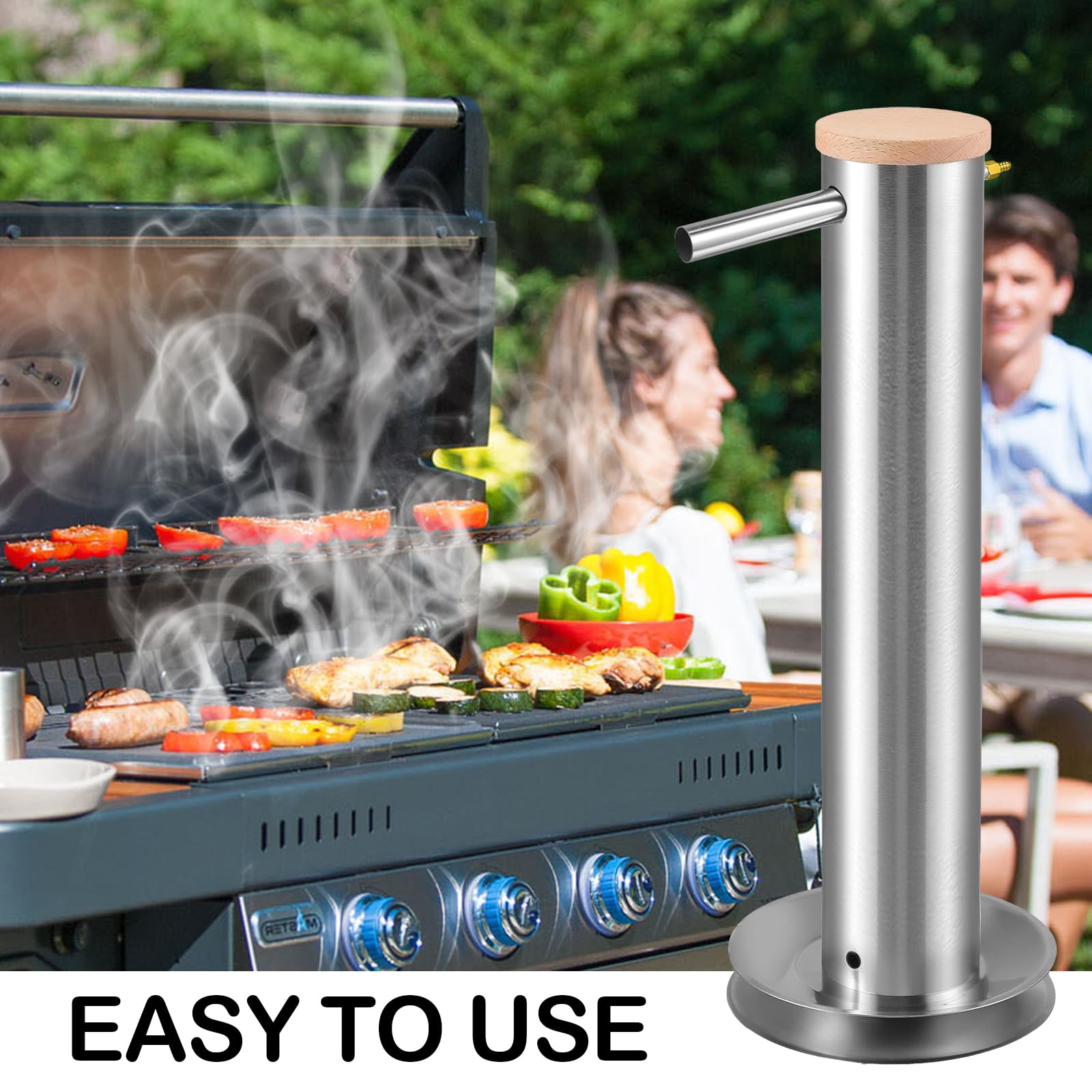 Kaltrauchgenerator Edelstahl 70cm, 4,3L Rauchgenerator Kaltrauchgenerator Rauchgenerator für Räucherofen mit Pumpe für BBQ Kalträuchern Fisch Fleisch Käse Wurst