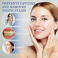 Vista 3 de 3 tabletas de pasta de dientes, menta, probióticos, naranja, pasta de dientes de aliento fresco, pastilla de enjuague bucal de viaje para adultos