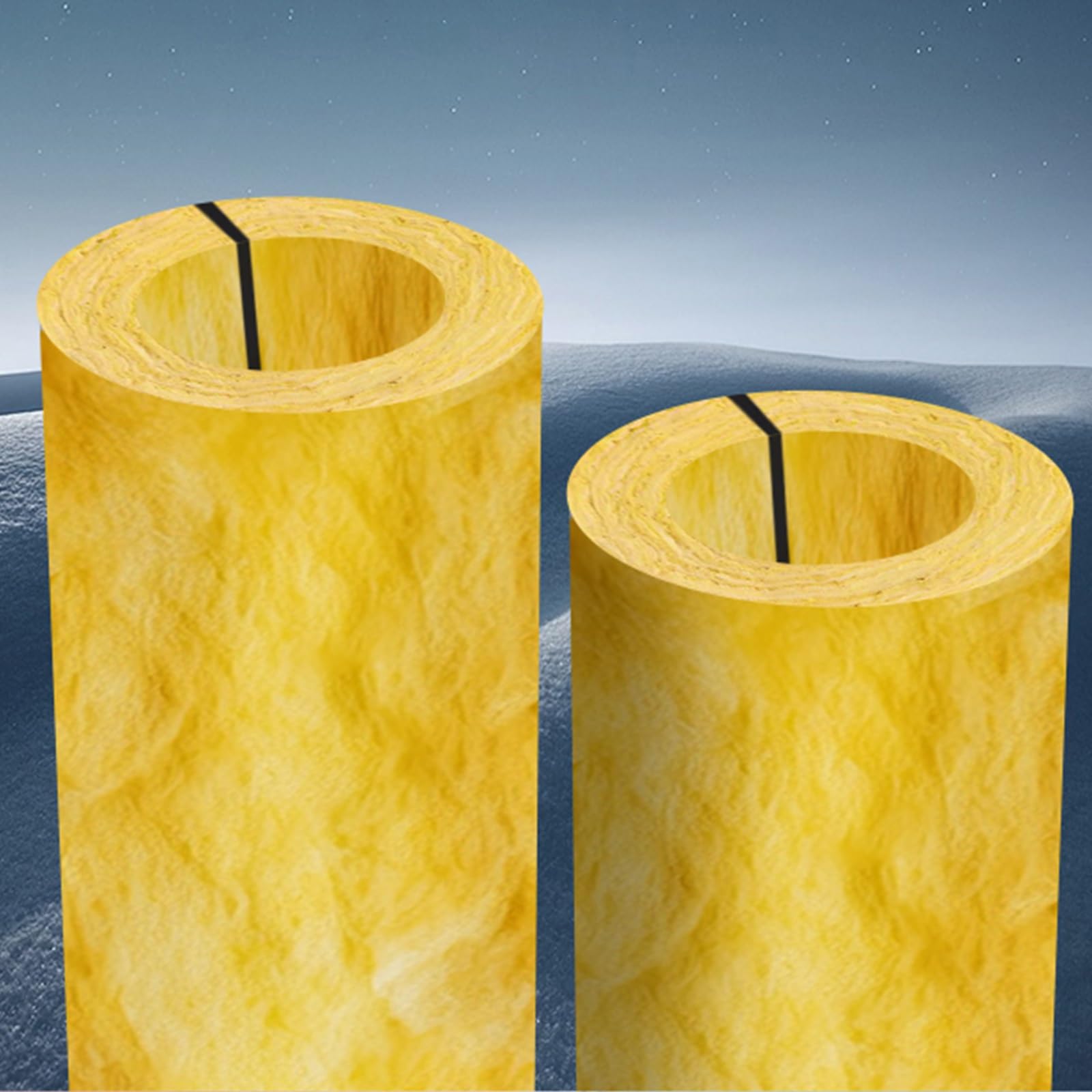 Aislamiento De Tuberías para Exteriores, Papel De Aluminio Coquilla Aislante, Tubo De Lana De Fibra De Vidrio, para Riego Exterior En Invierno Tuberías De Fábrica Al Aire(L 1M-219MM/8.6IN-50MM)