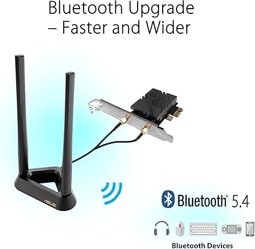Vista 19 de Asus AX3000 (Pce-AX58BT) Adaptador inalámbrico PCIe de banda dual WiFi 6 de última generación con Bluetooth 5.0 - Ofdma, 2x2 MU-Mimo y Wpa3