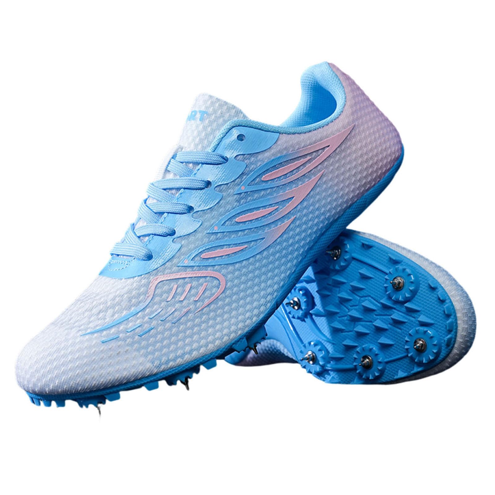 Zapatos de atletismo para hombre y mujer, ligeros, antideslizantes, zapatos de sprint transpirables, cómodos, zapatillas de correr para niños y niñas, zapatos deportivos para correr al aire