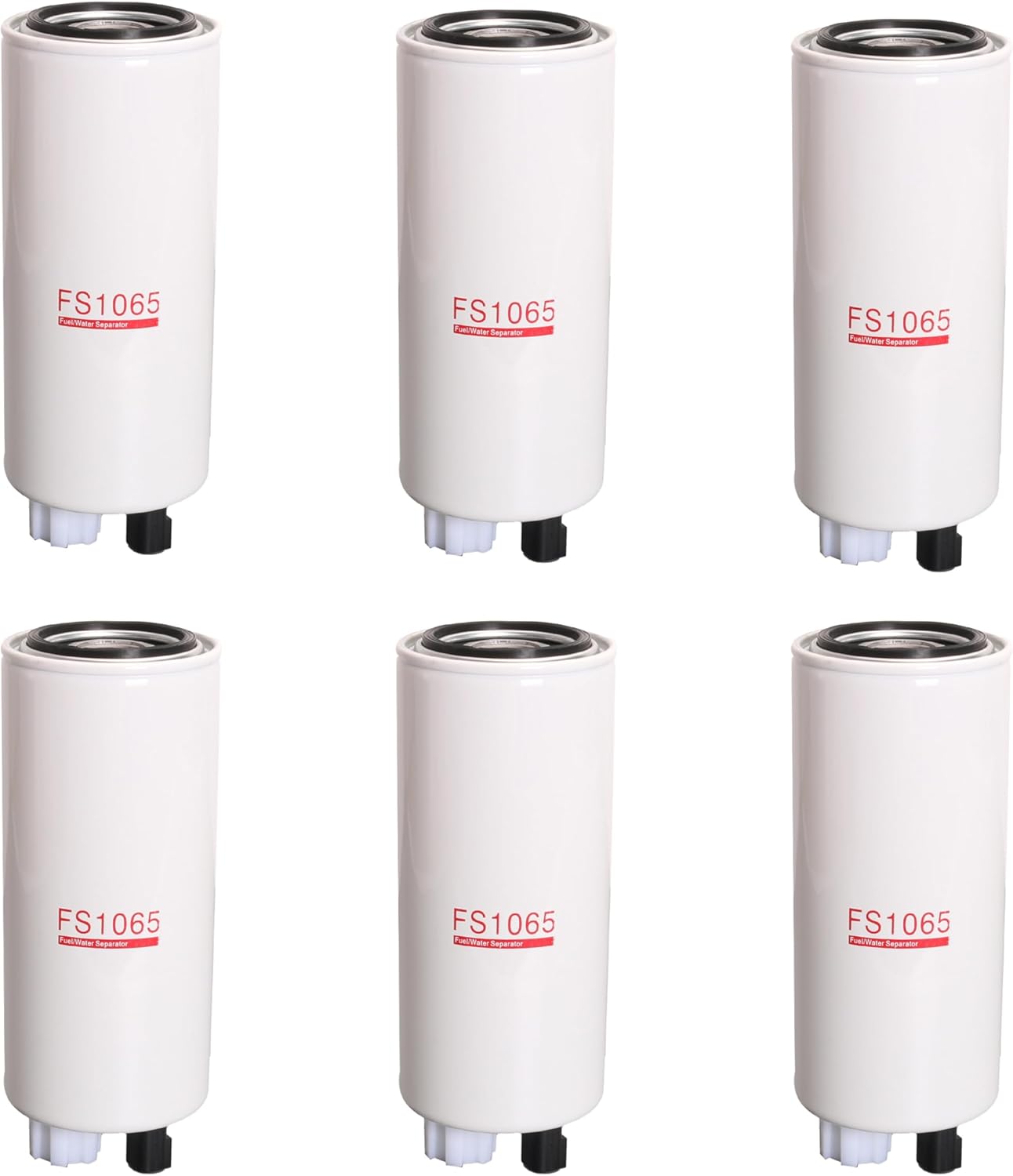 6 Pack Fuel Water Separator Fit for Cummins 4934879 Fit for Freightliner Fits for Kenworth Fits for Peterbilt Trucks Replaces OE# FS1065 FS1003 P551103 BF1378-SPS 33965 3406889 FS1003