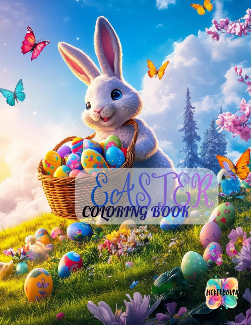 Easter Coloring Book for Kids with Bunnies and Eggs: 50 Fun and Easy Spring Coloring Pages with Cute Chicks, Lambs, and Easter Egg Hunts