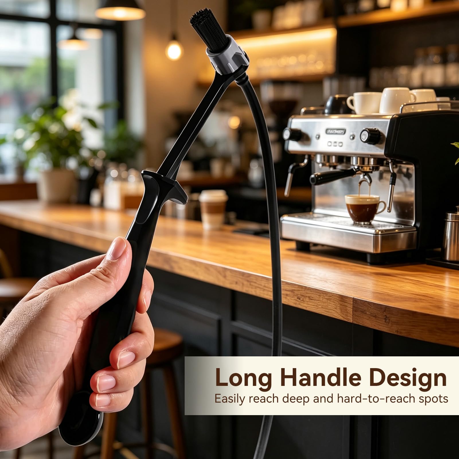 Brosse À Vapeur Pour Machine À Café, Tuyau En Silicone De 31,5 Pouces Outil De Nettoyage De Baguette À Vapeur Expresso Brosse De Nettoyage De Machine À Café Avec Tête Brosse À Café Pour Maison