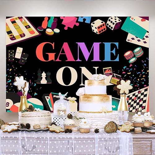 Miniatura 9 de Lofaris Juego en telón de fondo, tarjetas de ajedrez para niños, cumpleaños, fotografía, fondo, suministros de fiesta nocturna, suministros para