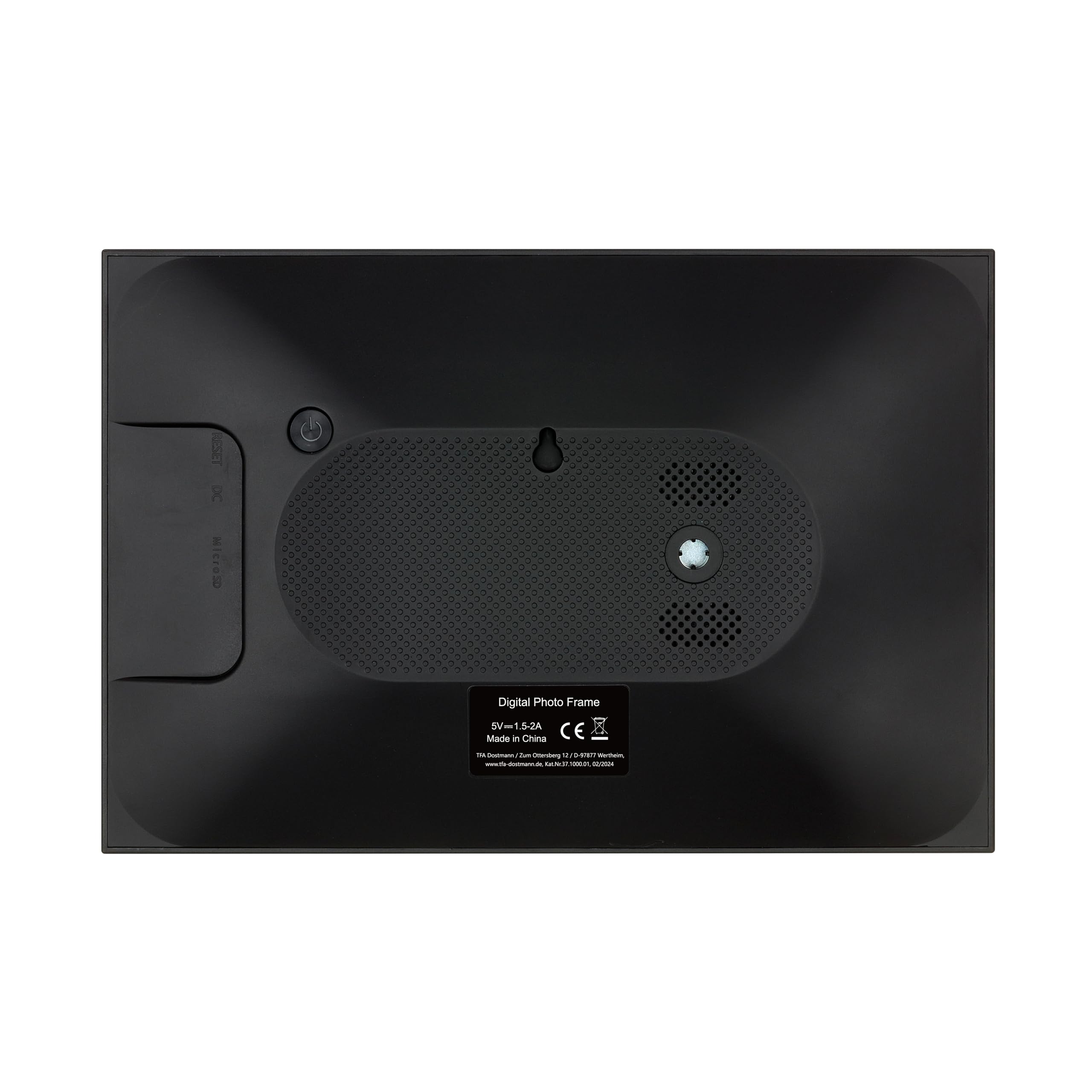 TFA Dostmann Cornice portafoto digitale Wi-Fi 10 pollici, 37.1000, con app FRAMEO, porta USB, per video e foto, ora + visualizzazione del tempo, installazione semplice, nero