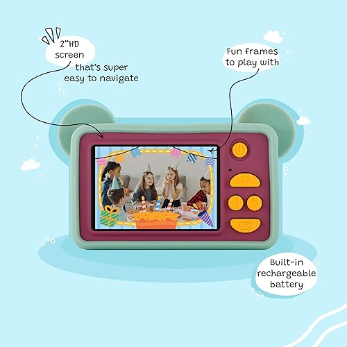 Miniatura 2 de Kidamento Cámara digital y videocámara para niños, carcasa de silicona suave sin bisfenol A, WiFi y aplicación, tarjeta de memoria de 16 GB, modelo