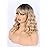 SYMEIW Blonde Wavy Wig with Bangs for Women Shoulder Length Synthetic Wigs Natural Wavy Blonde With Dark Brown Roots Wigs Heat Resistant for Daily Party Use