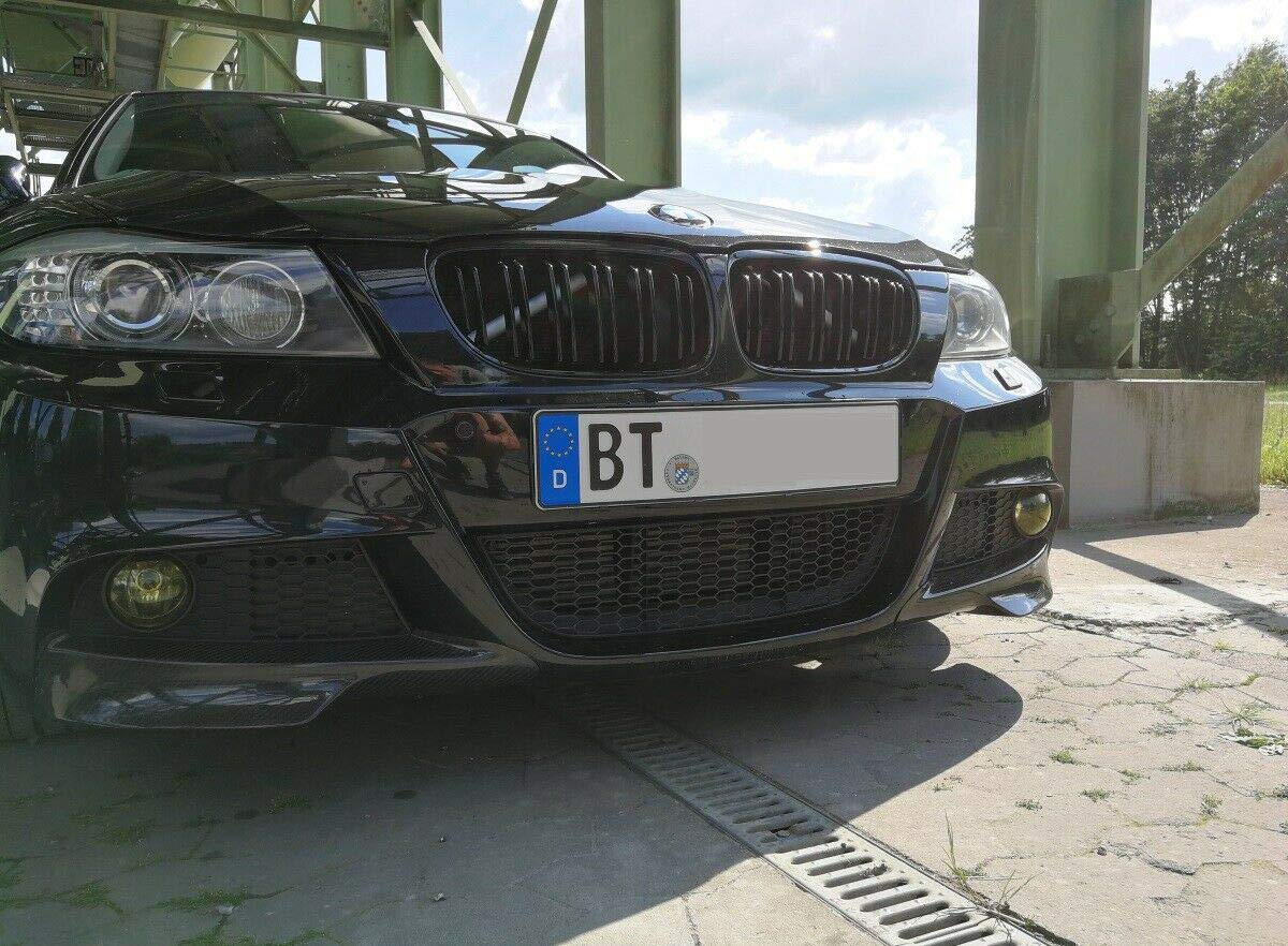 Kühlergrill 3er E90 E91 Facelift LCI Doppelsteg kompatibel für BMW Schwarz Glanz Grill Frontgrill Satz Paar Set