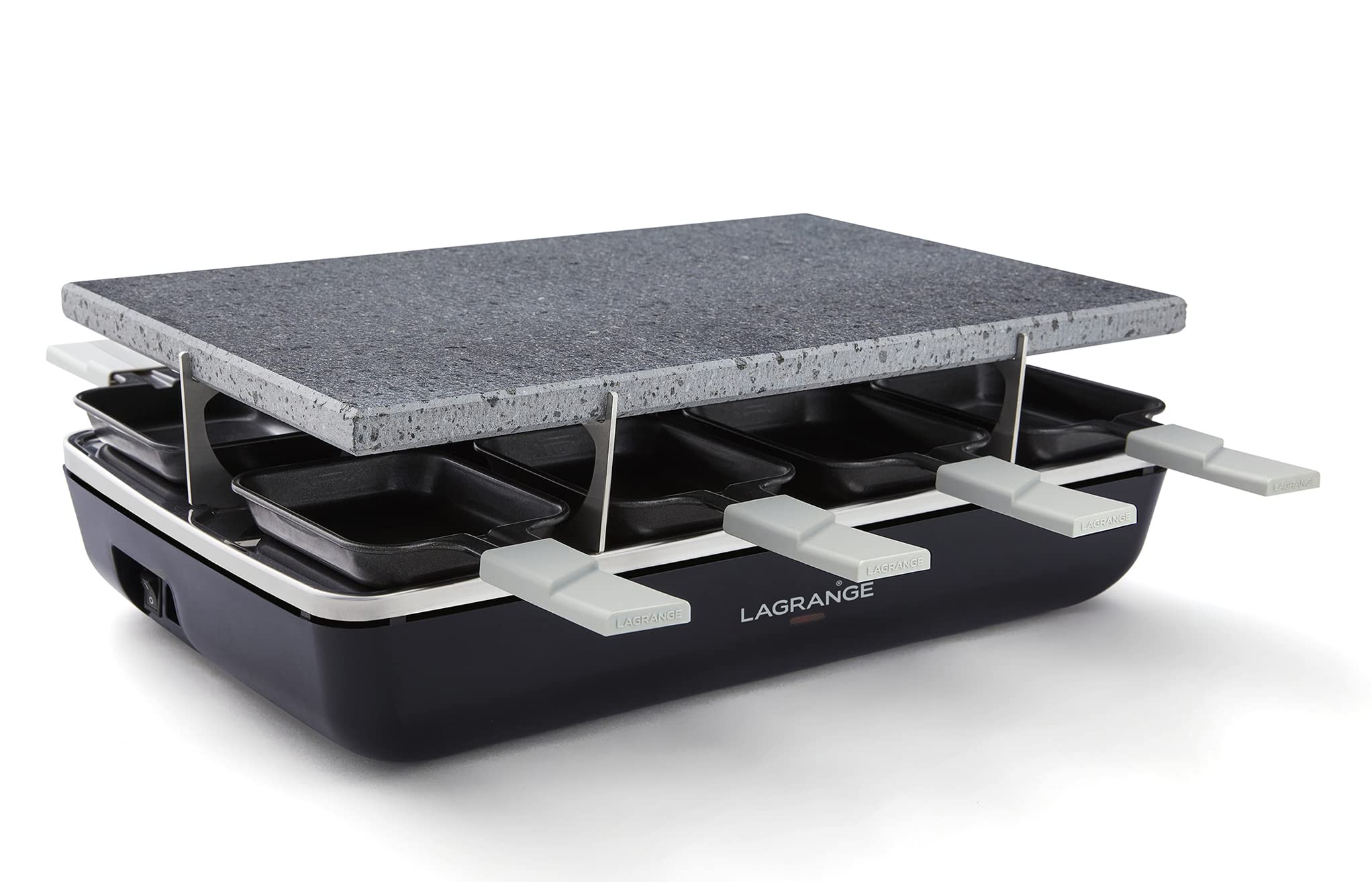 LAGRANGE, Raclette Element Grill + Pierre de cuisson, 8 personnes, Multifonctions, 1200 W, Fabrication française, Pierre de lave naturelle, 179601