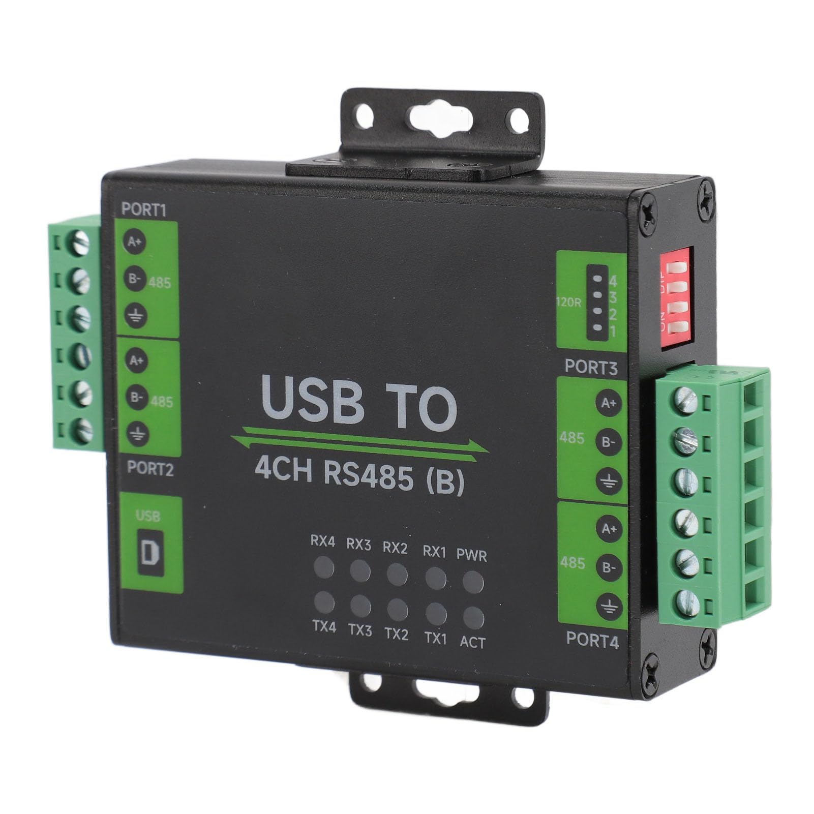 Bewinner Convertidor USB a RS485, Adaptador Aislado de Grado Industrial de 4 Canales para OS X, 11 10 8.1 8 7