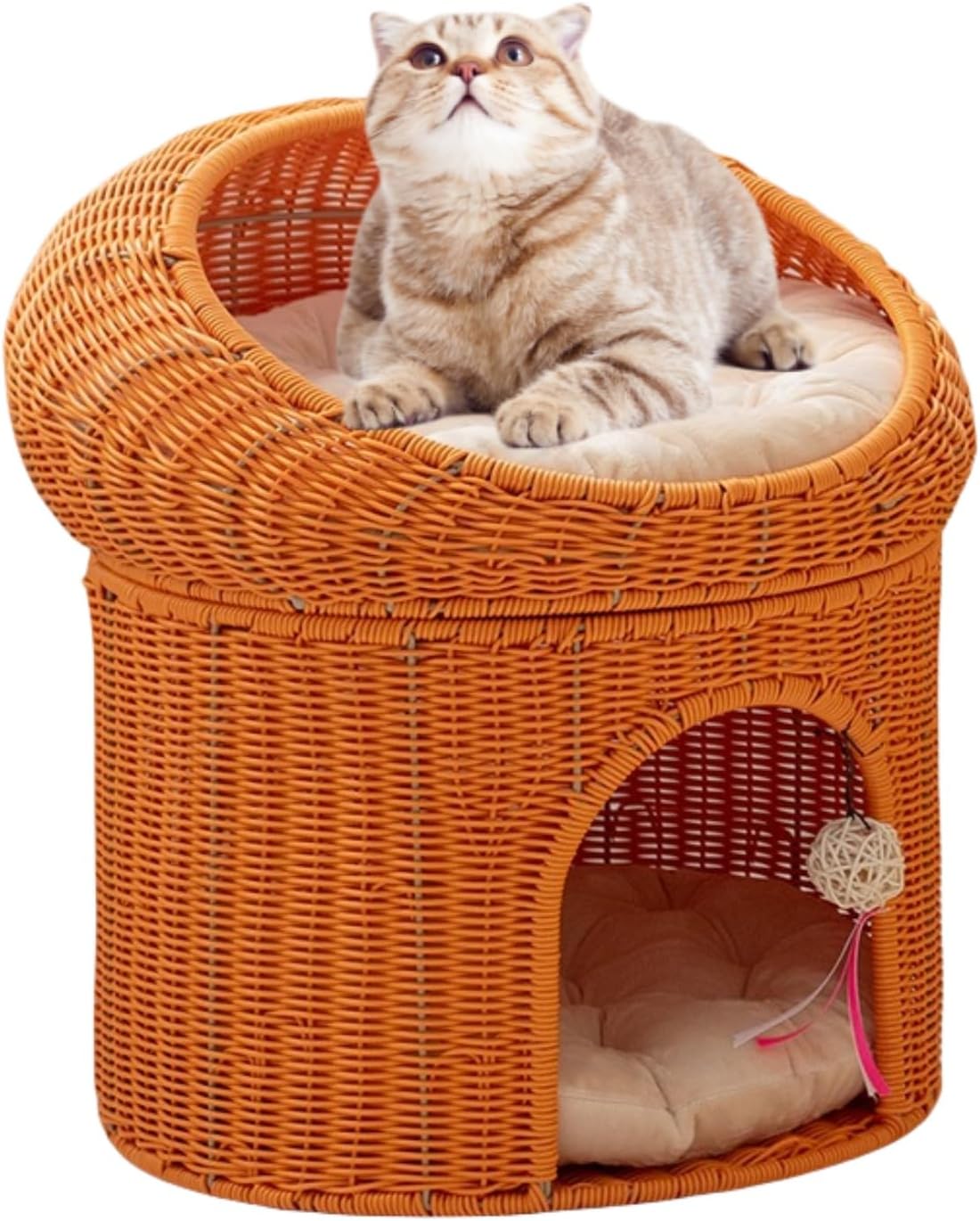 人気推薦◇ペットハウス サイドテーブル 猫ハウス 天然素材 藤編み