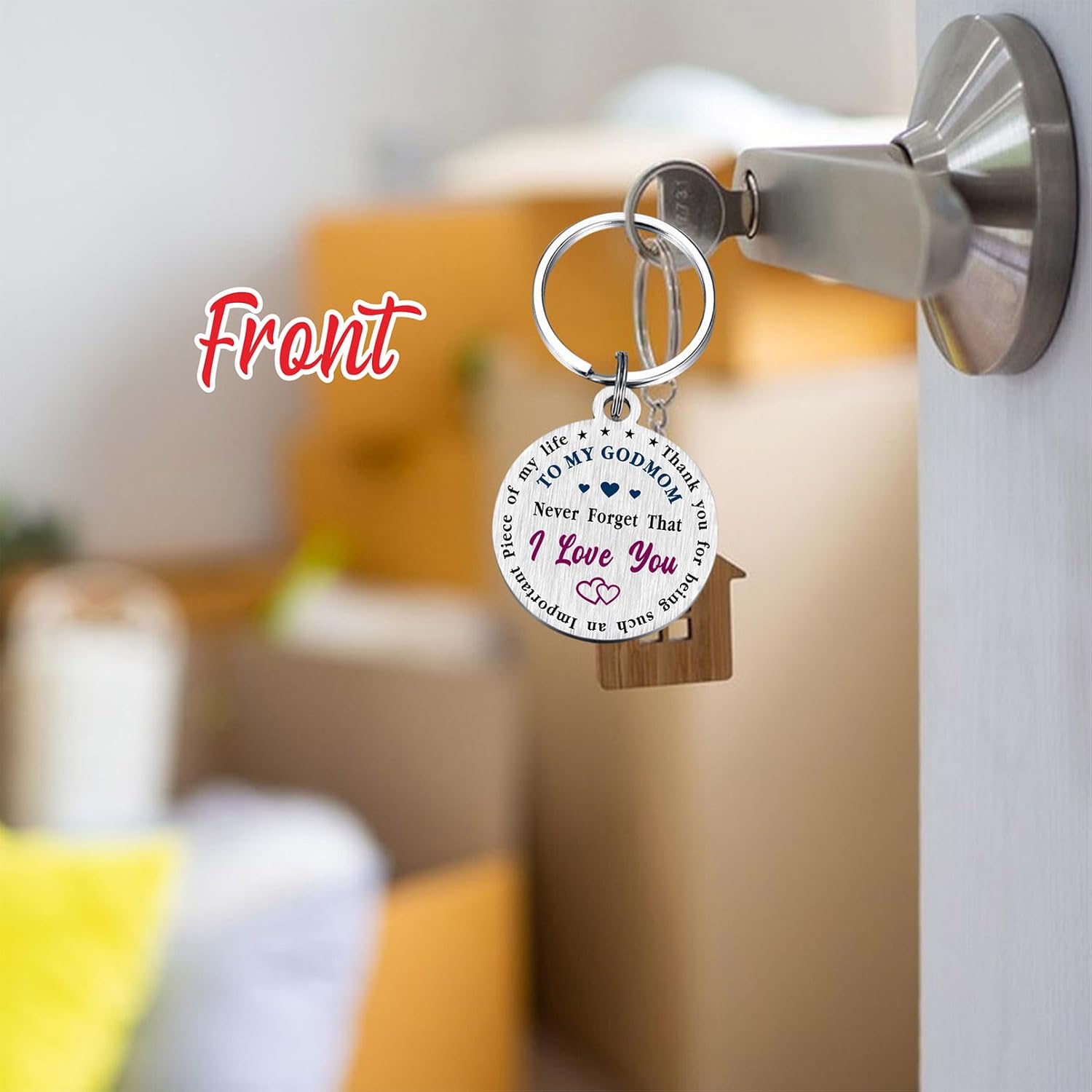 Viayen Godmother Valentines Day Gifts, Gift for Godmother Birthday Proposal Mother's Day Easter Keychain from Godchild - Image 4