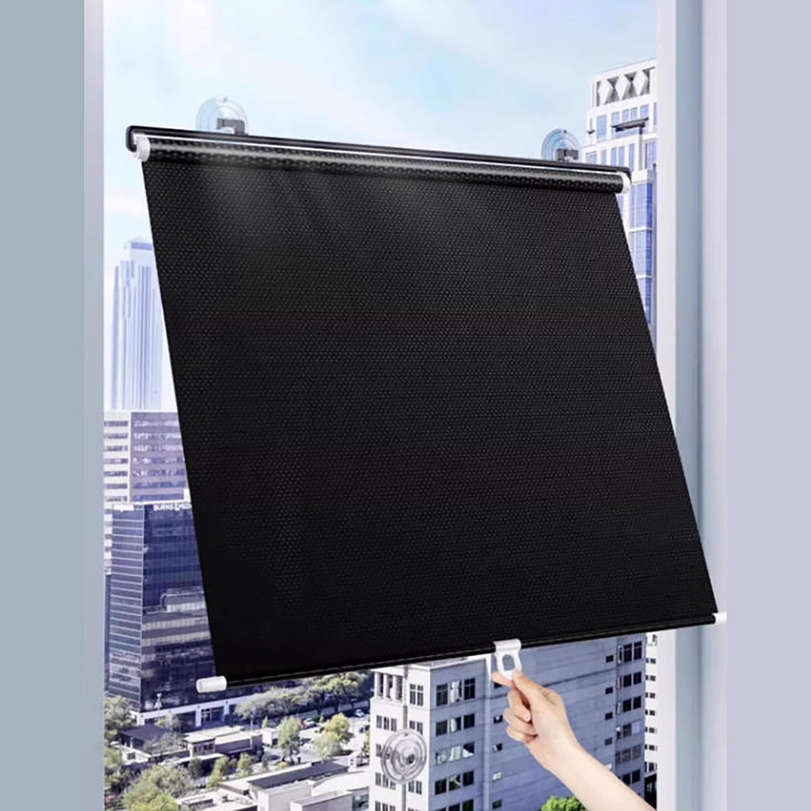 Store occultant à ventouse 74x140cm rétractable sans perçage pour fenêtre