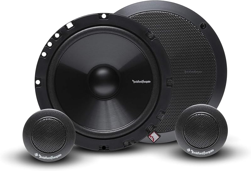 Rockford Fosgate Prime R1675-S Sistema de parlantes de componentes de 2 vías de 6,75" (par) | Incluye woofers con rejillas y tweeters con crossovers integrados